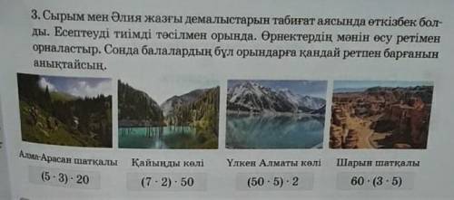 Сырым мен Алия жазгы демалыстарын табигатта откизбек болган.Есепти тимиди тасилмен орында​