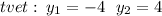 \Оtvet : \: y _1 = - 4 \: \: \: y_2 = 4