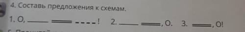 4. Составь предложения к схемам. 1. О,.--!2.0. 3.О! не пишите фигни я сток даю и не пишите не правил