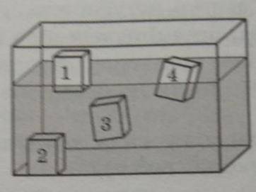 на рисунку зображено чотири тіла, виготовлені з різних речовин.Тіла помістили в рідину визначте тіло