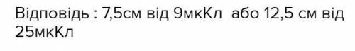 Два точкові заряди 9 мкКл і –25 мкКл розташовані на відстані 20 см один від одного. Визначити, у які