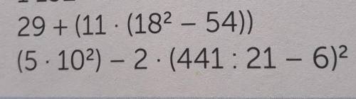 29(11×(18²-54))(5×10²)-2×(441:21-6)²​