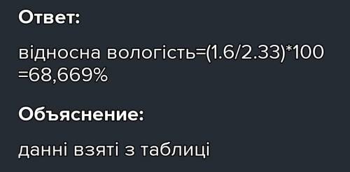 1)Температура повітря 25 0С. Точка роси 11 °С. Визначити відносну вологість повітря 2)Визначити меха