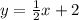 y = \frac{1}{2 } x + 2