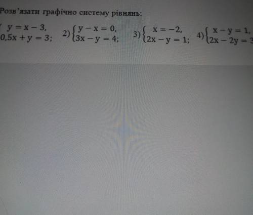 Розв'язати графічно систему рівнянь:​