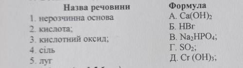 9. Встановіть відповідність між класом речовини та її хімічною формулою:​