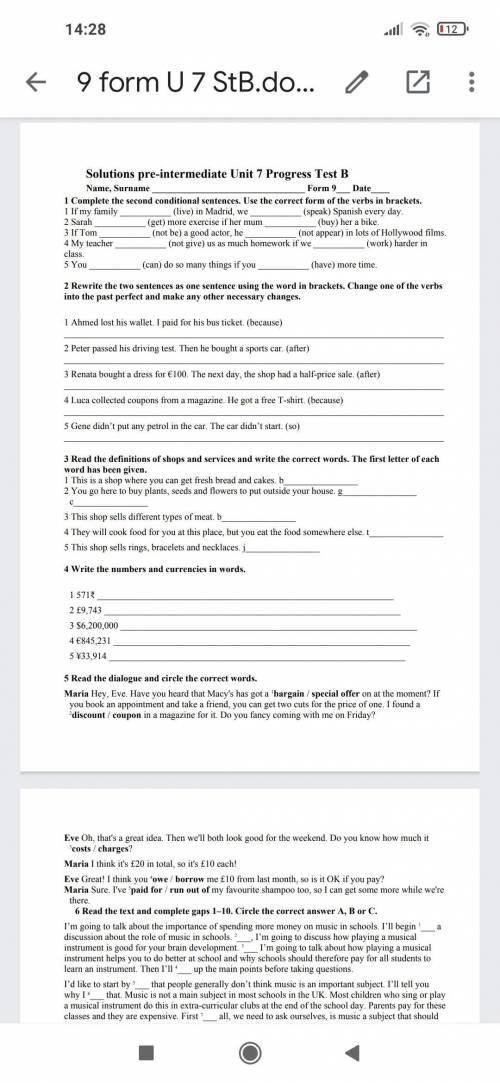 Solutions pre intermediate unit 7 progress test b