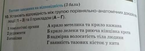 ТЕРМІНОВО.Будь ласка. Установіть відповідність між групою порівняльно-анатомічних доказів еволюції​