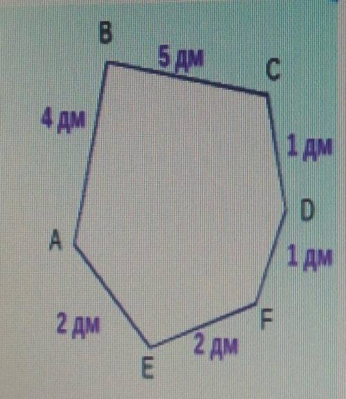 Найди периметр многоугольника ABCDFE​