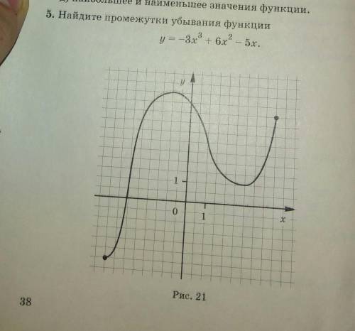 Найдите промежутки убывания функции: