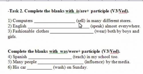 Compalate the blanks with is/are+ participale ​