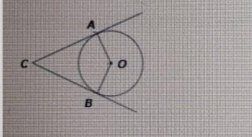 №1) ( ) Две прямые касаются окружности с центром О в точках А и В и пересекаются в точке С. Найдите 