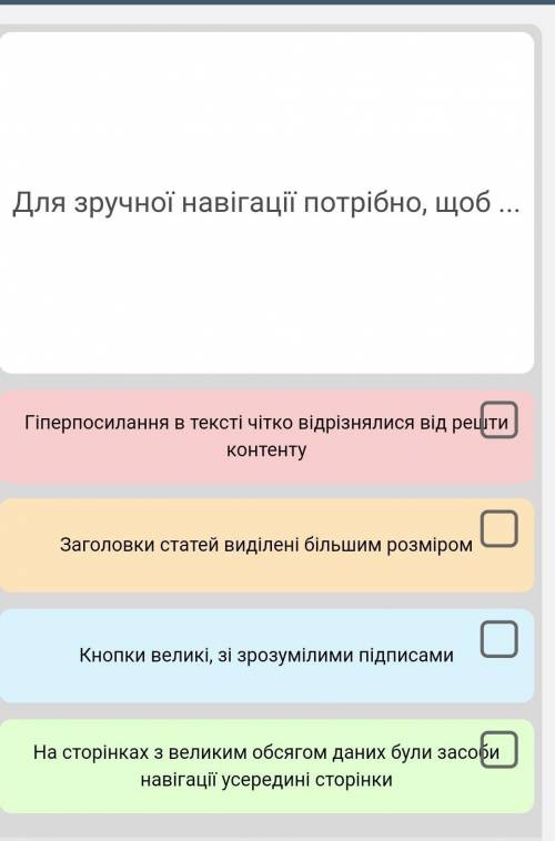 Для зручної навігації потрібно щоб​