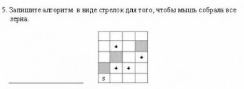 5. Запишите аш оритм в виде стрелок для того, чтобы мышь собрала всезерна.​