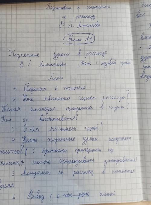 написать сочинение на тему Жизенные уроки в рассказе В.П.Астафьева Конь с розовой гривой. ВОТ ПЛАН:​