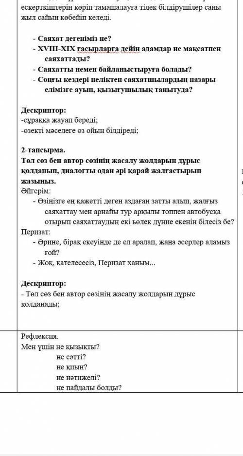 2-тапсырма. Төл сөз бен автор сөзінің жасалу жолдарын дұрыс қолданып, диалогты одан әрі қарай жалғас