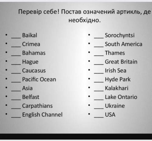 Де потрібно вставляти артикль The у словах? ​