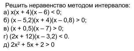 Решите неравенства методом интервалов ​