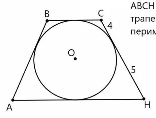 ABCH - равнобедренная трапеция. Найдите ее периметр.​