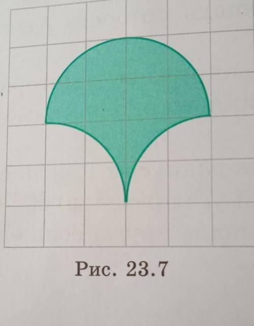 13. Найдите площадь фигуры, изображенной на рисунке 23.7. Стороны клеток равны1.​