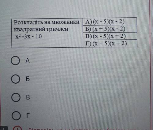 Розкладіть на множники квадратний тричлен x2-3x-10​