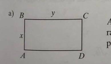 Найдите x и y. ABCD - прямоугольник, периметр которого равен 38 см, a длина на 5 см больше ширины (с