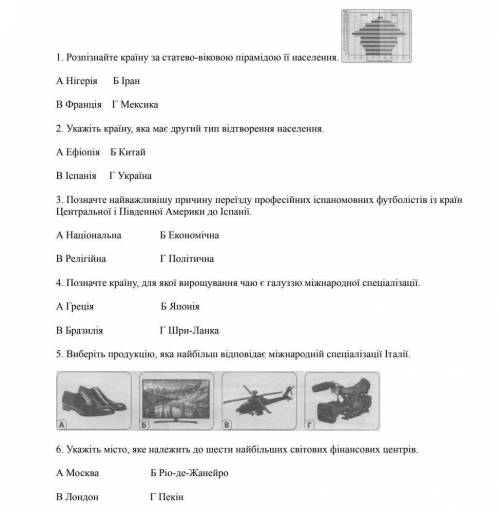 Контрольная работа с географии​