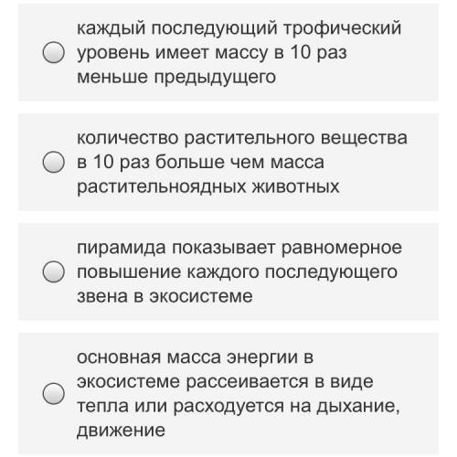 Определите, что НЕ характерно для экологической пирамиды