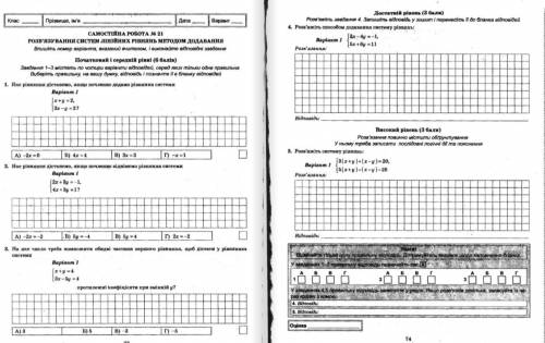 Там где есть варианты ответов можно просто буквы без объяснений