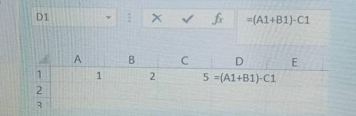 Яке значення буде записане в клітинку D1 в результаті виконання формули зображеної на малюнку?​