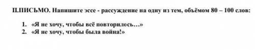 Пписьмо. Напишите эссе-рассуждение на одну из тем, объёмом 80-100 слов: 1. «Я не хочу, чтобы всё пов