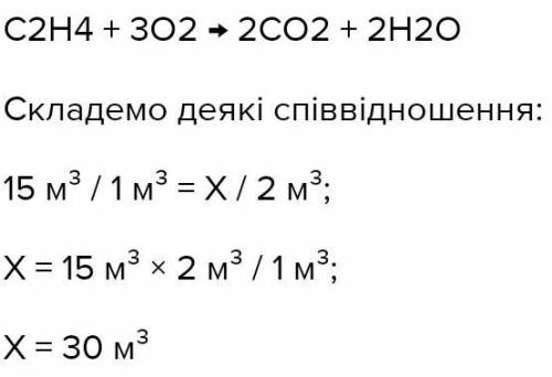 Блин химия Задача 1Який об’єм карбон (ІV) оксиду утвориться під час спалювання 15 л етену?Задача 2Як