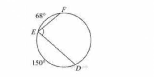 Задание 5. Найдите < DEF , если градусные меры дуг DE EF равны 1500 и 680 соответственно.