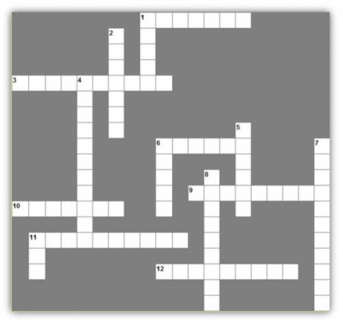 Complete the crossword with the verbs. Across: 1. развивать 3. предвидеть 6. советовать 9. определят