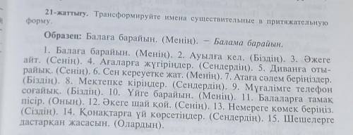 21-жаттығу. Трансформируйте имена существительные в притяжательнуюформу ​