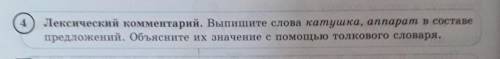 Анализируем художественно-и 4Лексический комментарий. Выпишите слова катушка, аппарат в составепредл