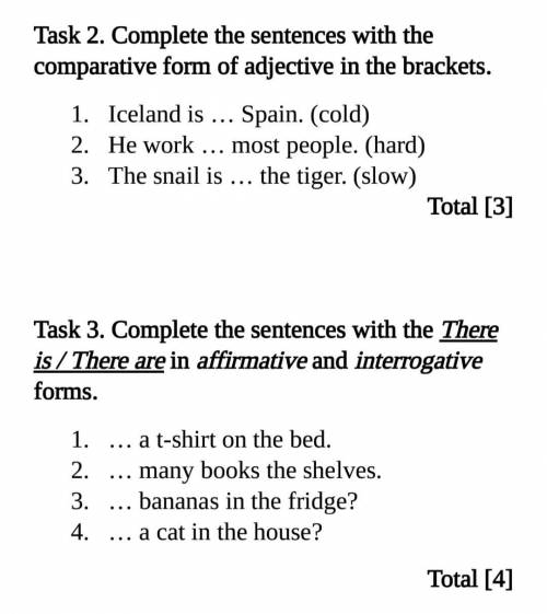 УМОЛЯЮ ВАС У меня СОР Task 2. Complete the sentences with the comparative form of adjective in the b