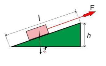 3. Груз весом Р=500Н поднимают на высоту h=2м по наклонной плоскости длиной l=8м, прикладывая силуF=