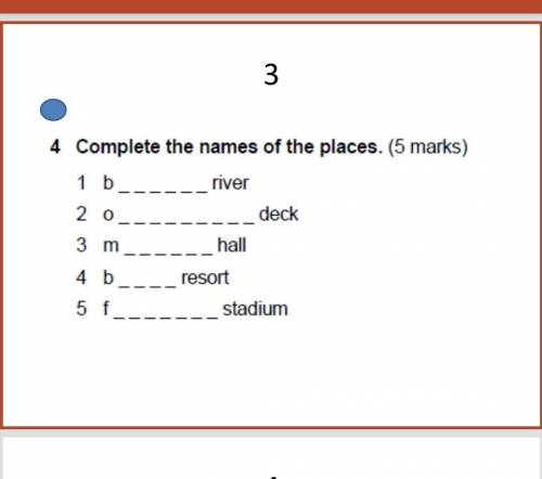 Complete the names of the place ​