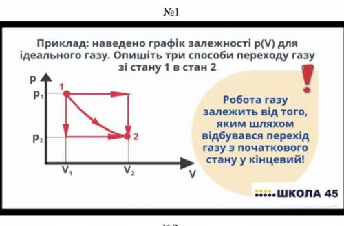 , выполните задание «опишите три перехода газа со состояния 1 в состояние 2»