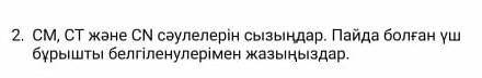 2. CM, CT жане CN саулелерын сызындар. Пайда болган уш бурышты белгыленулерымен жазыныздар умоляю ​