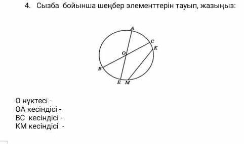 4. Сызба бойынша шенбер элементтерын тауып жазыныз это а-то я получу двойку умоляю ​