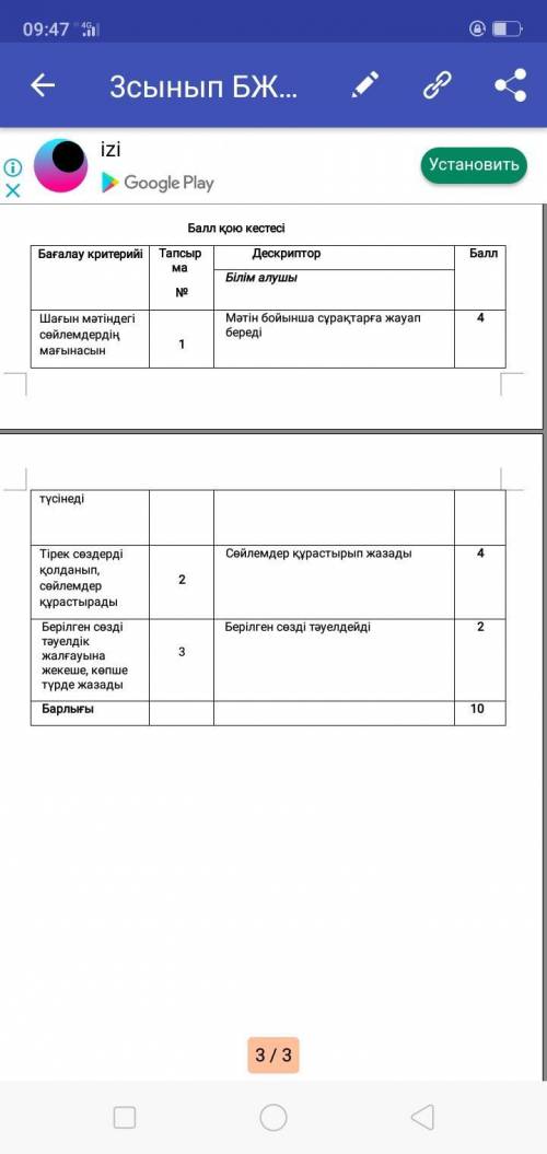 СОР по Казахскому языку нужно написать в течении 20минут. поставлю пятерку отмечу как лучший .ребят 