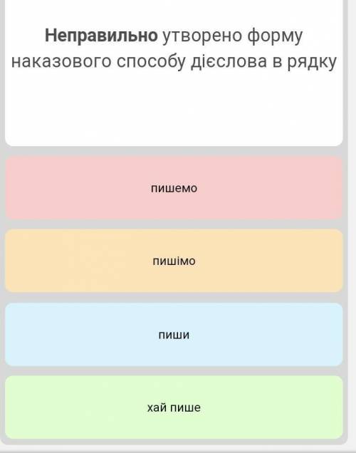 Неправильно утворено форму наказового дієслова в рядку пишемо​