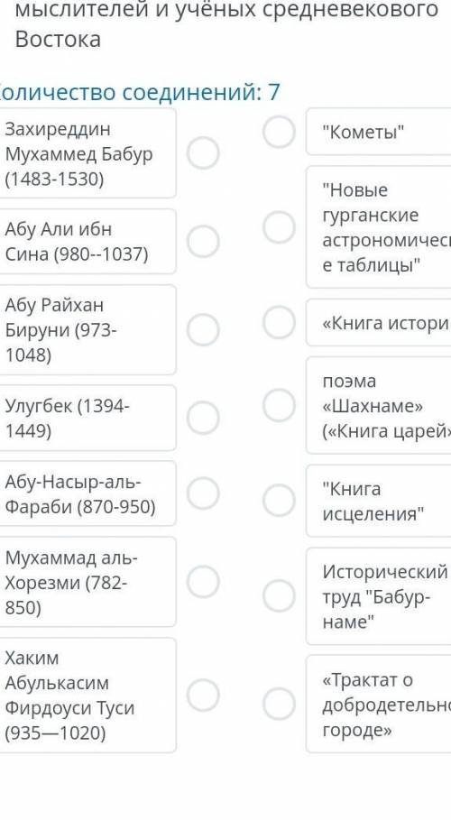 Соотнесите научные труды с имена мыслителей и учёных средневековье востока ОО