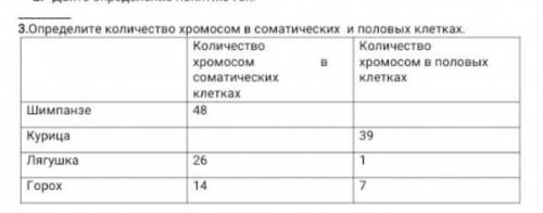 3.Определите количество хромосом в соматических и половых клетках. Количество хромосом в соматически