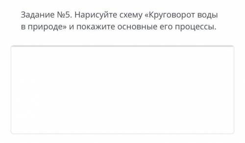 Задание №5. Нарисуйте схему «Круговорот воды В природе» и покажите основные его процессы.