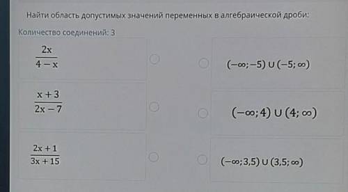 Найти область Допустимых значений переменных в алгебраической дроби:​