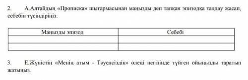 А.Алтайдың « Прописка » шығармасынан маңызды деп тапқан эпизодқа талдау жасап , себебін түсіндіріңіз