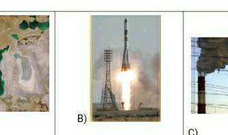 4. По рисункам назовите экологические проблемы Казахстана.A)В)​